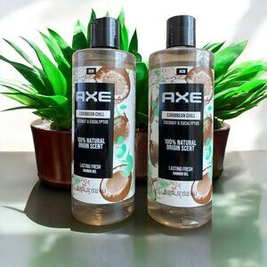 Axe Shower Gel Lot of 2 Fresh Collection Caribbean Chill 18 oz Coconut